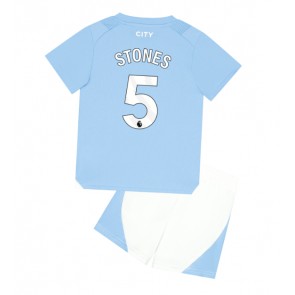 Manchester City John Stones #5 Replica Home Stadium Kit for Kids 2023-24 Short Sleeve (+ pants)